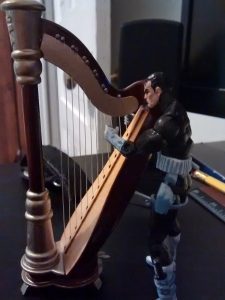Here's Frank standing as he harps. 