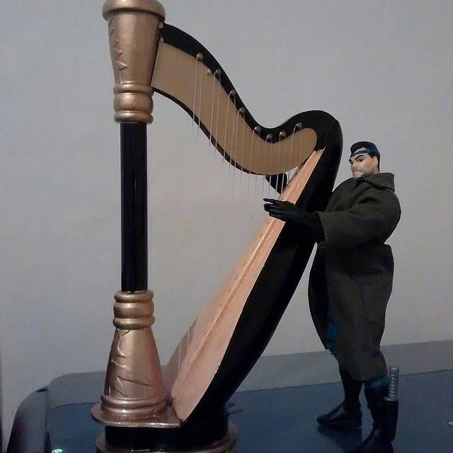 The Punisher's getting real good at harp playing.