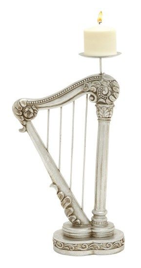 Silver Harp Candle