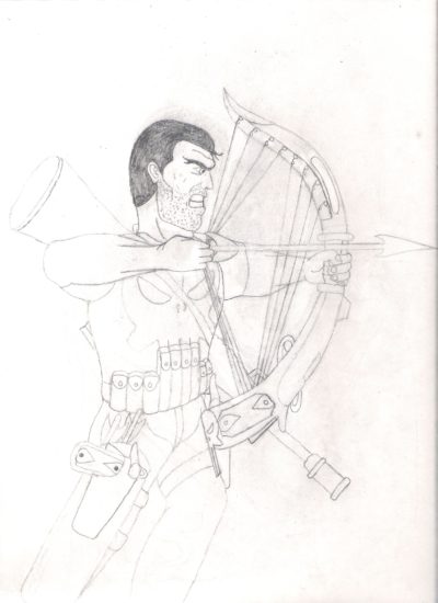 Punisher Harp Art sketch 7