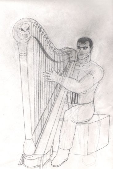 Punisher Harp Art sketch art 3