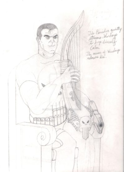 Punisher Harp Art sketch art 5