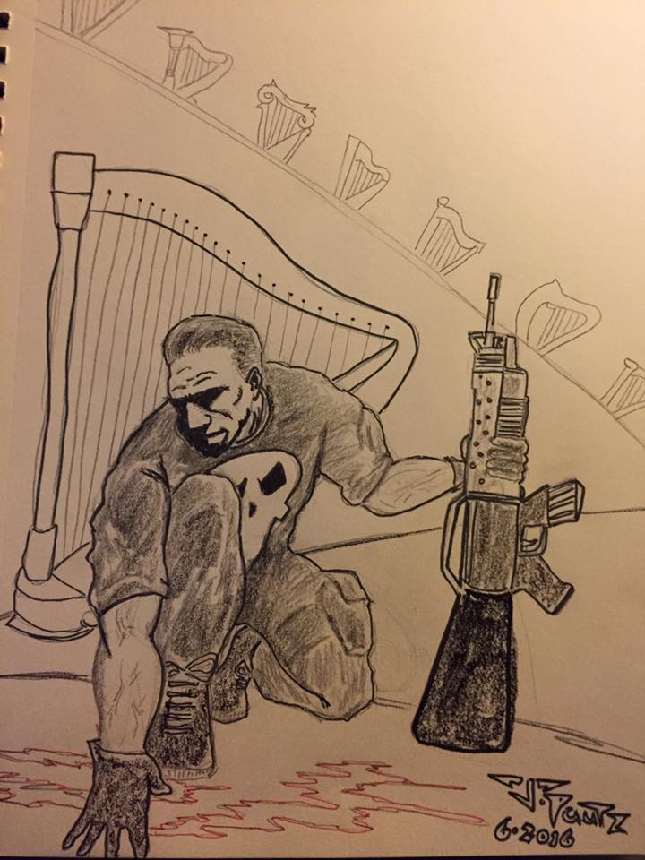 NEW Punisher Harp Art: Drawn by Someone Else