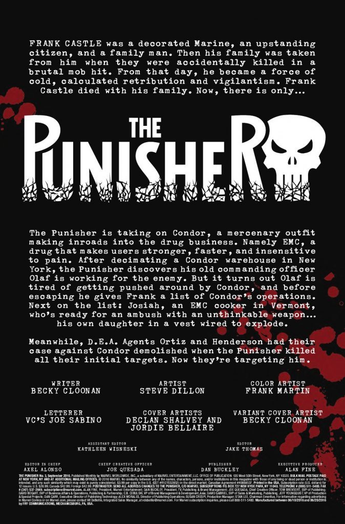 Back Sample of Punisher #3