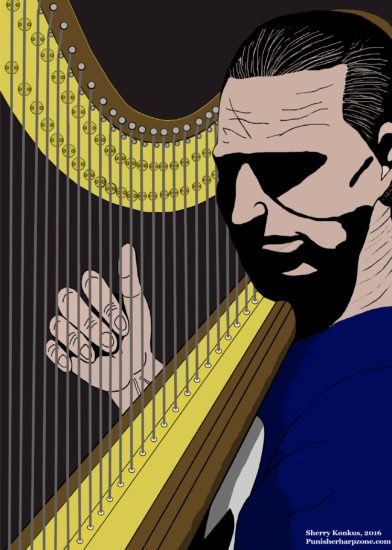 Tim Bradstreet's Punisher on the harp.