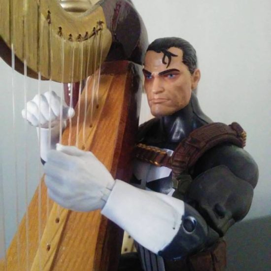 Jim Lee's Punisher trying out the harp.