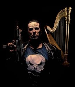 The Punisher and his harp.