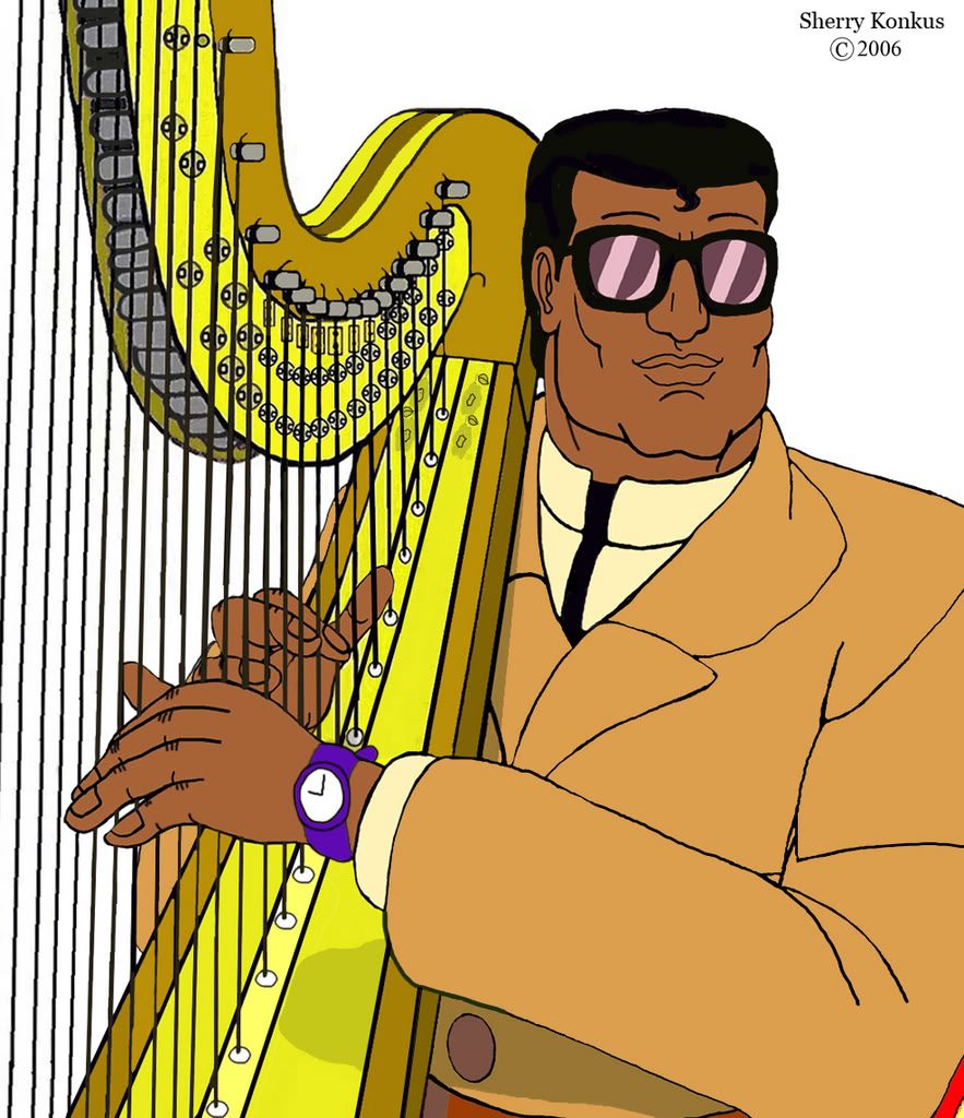 "Hail! Hail The Hero Harp!" Sings The Bulletproof Harpist