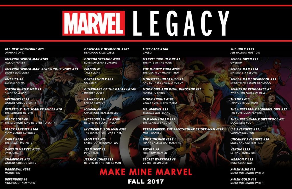 Marvel Legacy line up for the Fall of 2017.