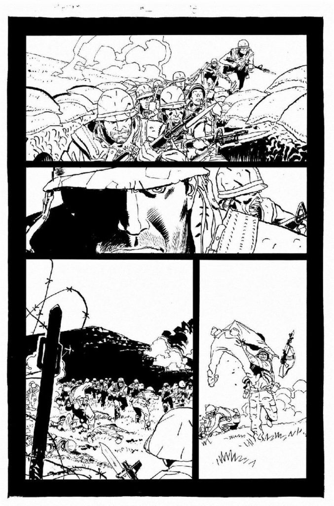 Comic sample of Punisher Max The Platoon by Goran Parlov