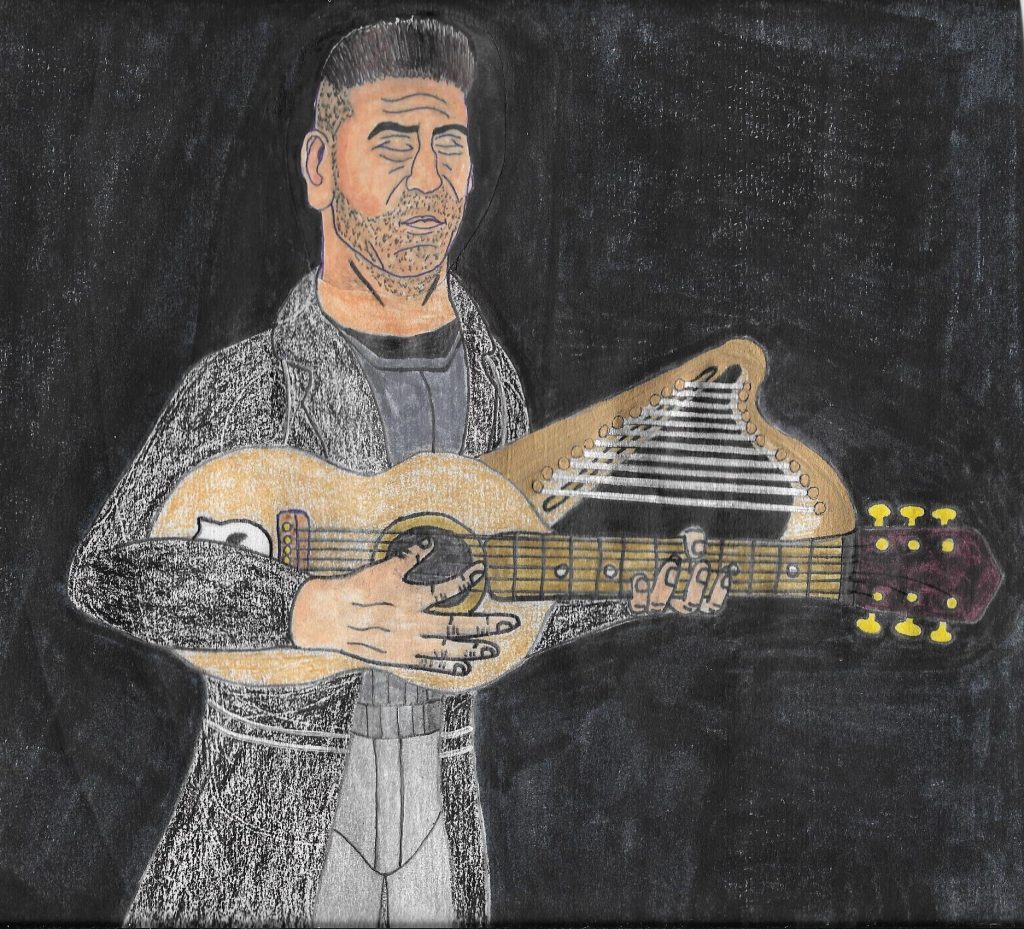 The Old fashioned version of Jon Bernthal's Punisher and his harp guitar.