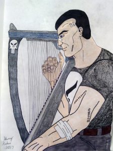 Strange-gun-harp-Frank-is-playing.